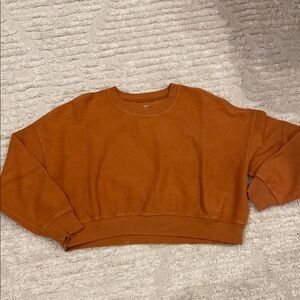 Aerie Cropped Burnt Orange Sweater Sz S